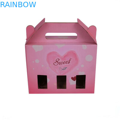 Caja de papel que empaqueta, caja acanalada del regalo cerrado auto del cartón con la ventana