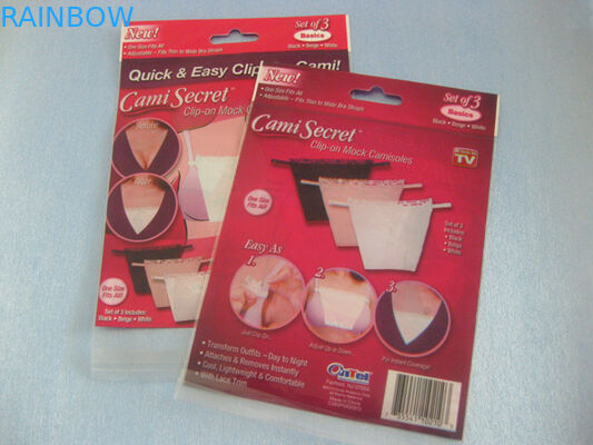 Bolsas plásticas plásticas rojas que empaquetan el bolso secreto de Cami para el sujetador, la ropa interior de las mujeres