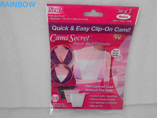 Bolsas plásticas plásticas rojas que empaquetan el bolso secreto de Cami para el sujetador, la ropa interior de las mujeres