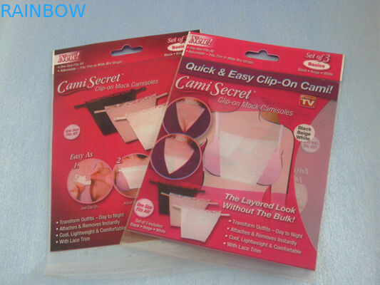 Bolsas plásticas plásticas rojas que empaquetan el bolso secreto de Cami para el sujetador, la ropa interior de las mujeres