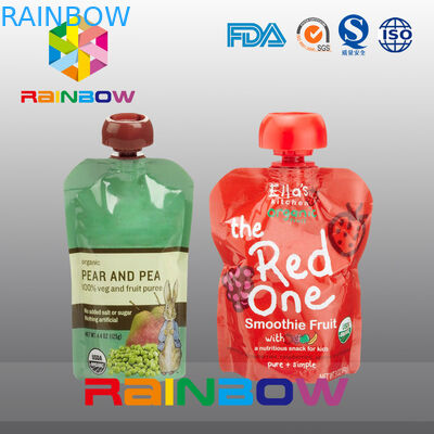 re-Sequeezed bolsa del canalón de los alimentos para niños de 140ml 200ml con la cremallera doble