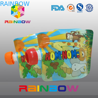 Levántese la bolsa reutilizable del canalón de los alimentos para niños que empaqueta con la cremallera en el top