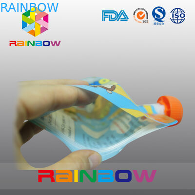 Levántese la bolsa reutilizable del canalón de los alimentos para niños que empaqueta con la cremallera en el top