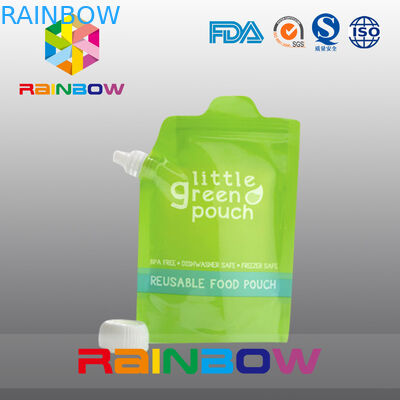 Levántese la bolsa reutilizable del canalón de los alimentos para niños que empaqueta con la cremallera en el top
