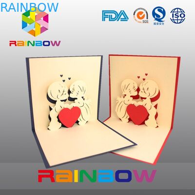 Bolsas de papel modificadas para requisitos particulares lujosas para casarse la tarjeta de la invitación con la impresión viva