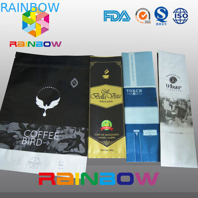 Tipo derecho negro bolsos de empaquetado de Matt de la bolsa de la hoja del grano de café con chibarse la válvula