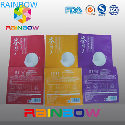 Tres bolsos de empaquetado del cosmético lateral del sello con la muesca del rasgón, bolsa facial de la máscara