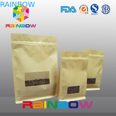 Bolsos del escudete de la parte inferior plana, bolso de la parte inferior del bloque del sello del patio con la ventana clara para el café