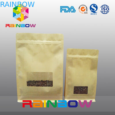 Bolsos del escudete de la parte inferior plana, bolso de la parte inferior del bloque del sello del patio con la ventana clara para el café