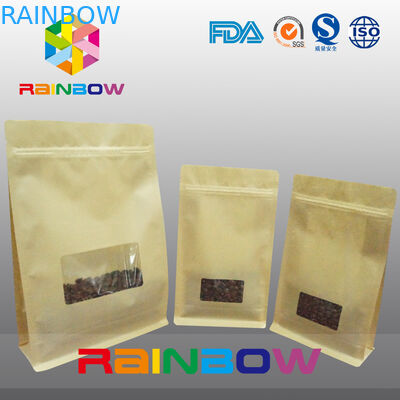 Bolsos del escudete de la parte inferior plana, bolso de la parte inferior del bloque del sello del patio con la ventana clara para el café