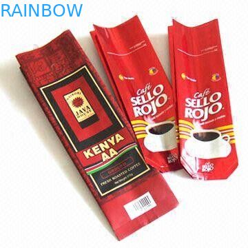 Bolsitas de té plásticas de empaquetado que empaquetan para el café, bolsos inferiores cuadrados de los bolsos del grano de café