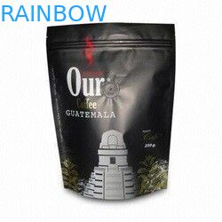 Levántese el bolso de café del papel de aluminio de Matt con la cremallera, bolsos de la comida de los bolsos de café de Brown