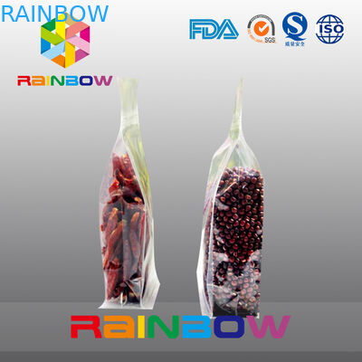 El acondicionamiento ziplock de las habas/de los alimentos del escudete inferior transparente plástico empaqueta