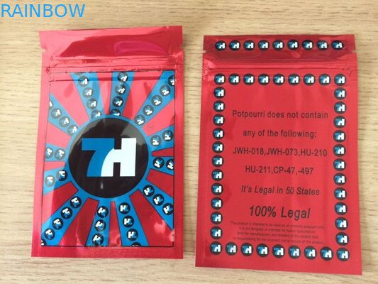 Incienso herbario del popurrí del papel de aluminio que empaqueta con la muesca de la cremallera y del rasgón