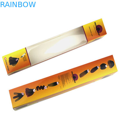 Caja de papel que empaqueta con la ventana clara, caja de papel de la extensión del pelo de la extensión del pelo