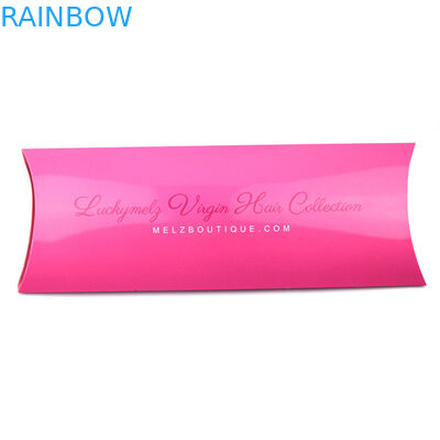 Caja de papel de la extensión roja púrpura del pelo con tamaño modificado para requisitos particulares y logotipo en forma de la almohada