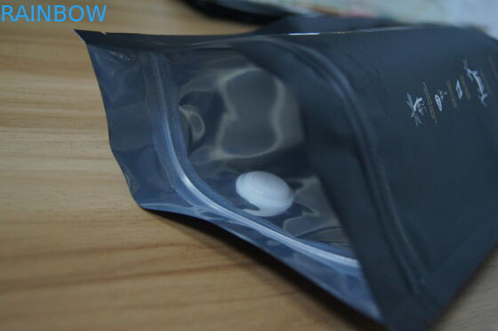 Llano levántese los bolsos de empaquetado del grano de café del papel de aluminio con la válvula de la desgasificación