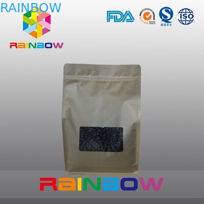 La bolsa lateral del café del sello del papel de Kraft 8, el escudete inferior empaqueta el empaquetado asado del grano de café