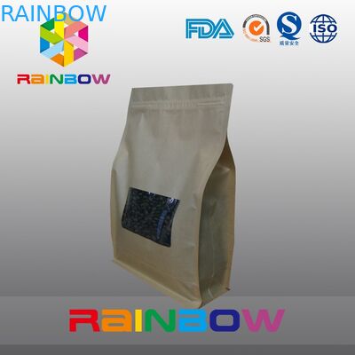 La bolsa lateral del café del sello del papel de Kraft 8, el escudete inferior empaqueta el empaquetado asado del grano de café