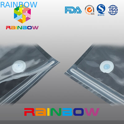 La bolsa del almacenamiento de la comida de la textura del vacío/el sello de vacío polivinílicos de la comida de la cremallera del resbalador empaqueta