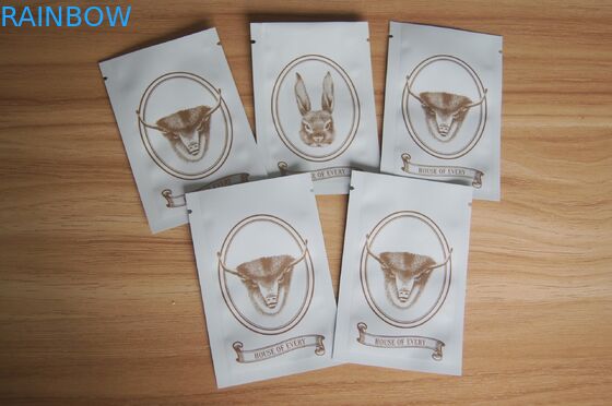 Tres bolsas de empaquetado de la semilla lateral del sello/bolso blanco mate del popurrí de la especia del sello del apretón