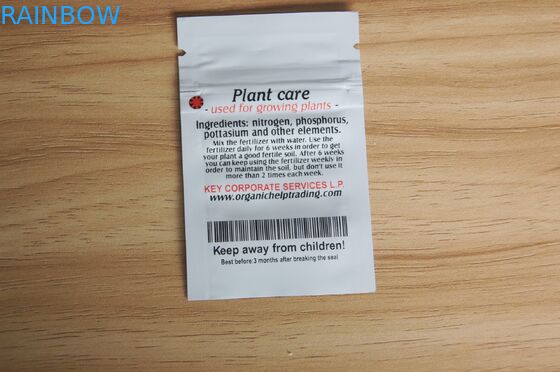 Pequeño fertilizante Ziplock blanco brillante que empaqueta el traje plástico de los bolsos del sello del uno mismo para las plantas crecientes