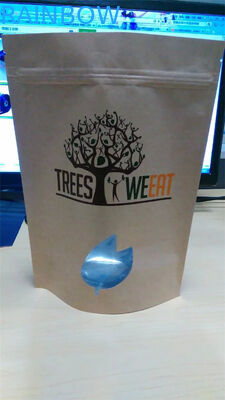 Bolsos del sello del apretón/bolsa de papel impresos logotipo de Kraft para la mezcla que cuece con la ventana y el Ziplock