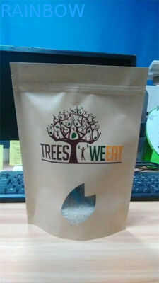 Bolsos del sello del apretón/bolsa de papel impresos logotipo de Kraft para la mezcla que cuece con la ventana y el Ziplock