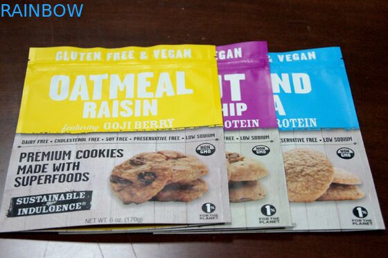 La hoja viva de la impresión alineó el bolso del bocado/la bolsa de empaquetado de las galletas de la cremallera de Doypack Mylar