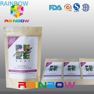 El logotipo imprimió el empaquetado Ziplock de los snacks del bolso/de la nuez del papel de Krafter de las semillas de Chia