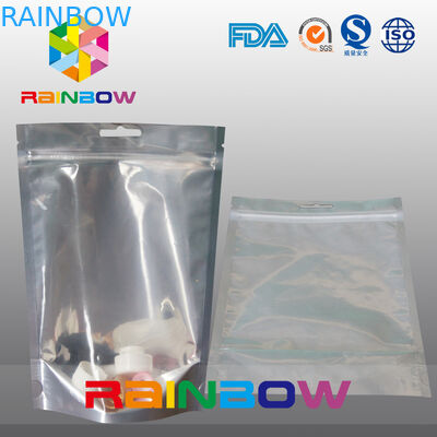 Parte posterior del papel de la niebla del cuerpo y de aluminio de la loción y bolsa cosmética delantera Doypack del claro