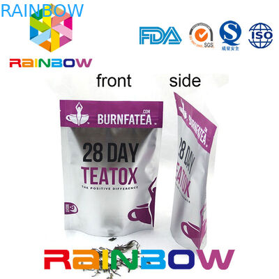 Bolsas plásticas a granel reconectables que empaquetan para la caja del té con el escudete de la cremallera y de la parte inferior