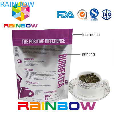 Bolsas plásticas a granel reconectables que empaquetan para la caja del té con el escudete de la cremallera y de la parte inferior