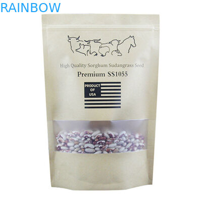 Ventana impresa que se puede volver a sellar impresa aduana de las bolsas de papel de Kraft para las semillas de la planta