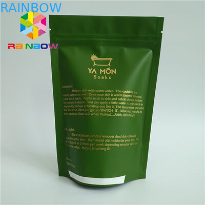 El bolso de empaquetado blanco alineado del té verde de Matt del papel de aluminio con la cremallera crea para requisitos particulares