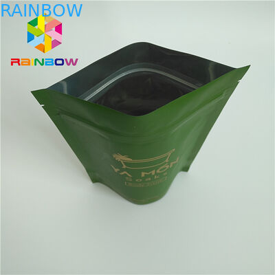 El bolso de empaquetado blanco alineado del té verde de Matt del papel de aluminio con la cremallera crea para requisitos particulares