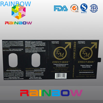 Caja de papel de empaquetado de la píldora del sexo del efecto el 100% ERECT-MEN con diseño modificado para requisitos particulares tarjeta