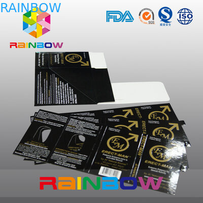 Caja de papel de empaquetado de la píldora del sexo del efecto el 100% ERECT-MEN con diseño modificado para requisitos particulares tarjeta