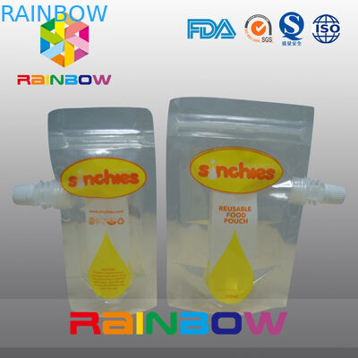 Levántese la bolsa líquida del jugo, impresión del fotograbado de las bolsas de la bebida de las cremalleras