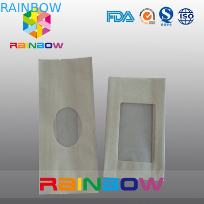 Bolsa de papel de Kraft del escudete para el caramelo/la categoría alimenticia seca que empaquetan con la ventana clara