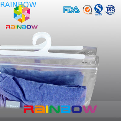 Bolso de empaquetado de la ropa del hombre con el bolso de empaquetado claro de la cremallera y de la suspensión