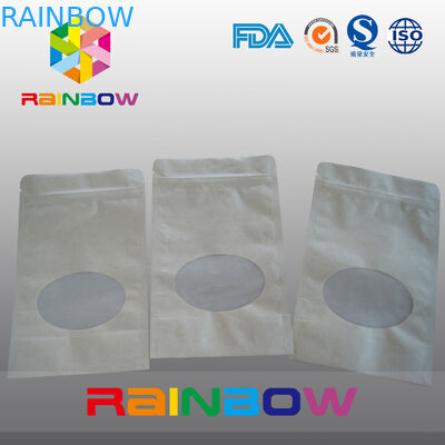 La bolsa de papel de Brown Kraft coloca el bolso para arriba de empaquetado con la cremallera, bolso Ziplock para el caramelo/las comidas