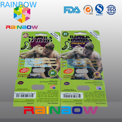 Tarjeta de papel de empaquetado modificada para requisitos particulares de la tarjeta de papel de la ampolla para las píldoras sexuales