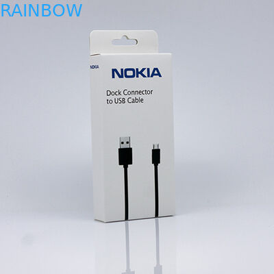 Caja de papel colgante que empaqueta para el cable del USB que empaqueta con el logotipo impreso aduana