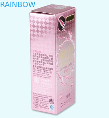 Cajas de papel revestidas del protector labial del tubo colorido del lápiz labial que empaquetan diseño modificado para requisitos particulares