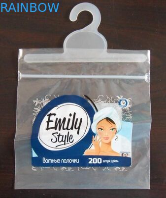 Colthes claros plásticos del sello del apretón que empaquetan la bolsa con la suspensión/que resbalan la cremallera