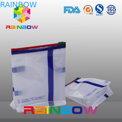 Bolsa blanca del escudete de la parte inferior plana del sello de Qual del tamaño de encargo con el Ziplock de la diapositiva para el acondicionamiento de los alimentos