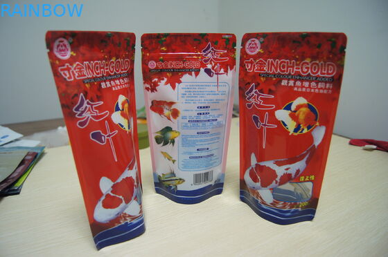 Vivos impresos se levantan la bolsa de empaquetado del alimento para animales del cebo de los pescados del papel de aluminio de la cerradura de la cremallera