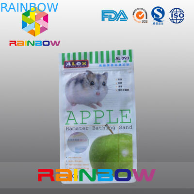 Tres - Bolsa Ziplock del lacre lateral con la ventana redonda para el hámster que embala que baña la arena/el alimento para animales