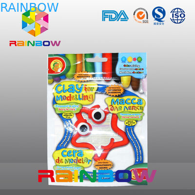 Logotipo de encargo Coloful tres bolsas de plástico transparente laterales del sello que empaquetan para el caramelo/los snacks